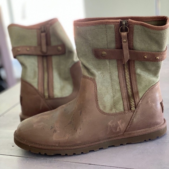 UGG  Australia short military style riding  boots size 7 - Picture 10 of 15